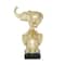 Gold Polystone Contemporary Elephant Sculpture, 10" x 8" x 6"